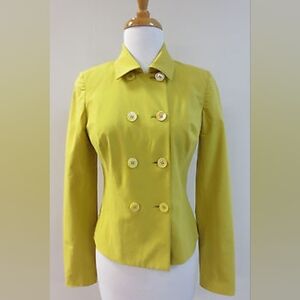 PIAZZA SEMPIONE Canary Yellow Cotton Blend Jacket‎ Blazer Sz 40